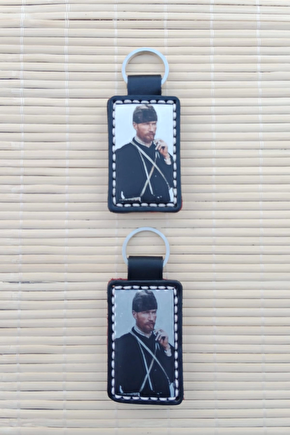 Ozel Uretim Ayyildiz Bayrakli Ataturk Siluetli Hakiki Deri Hediyelik Anahtarlik