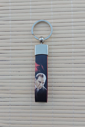 Ataturk Siluetli Ozel Uretim Kemal Ataturk İmzali Hakiki Deri Hediyelik Anahtarlik