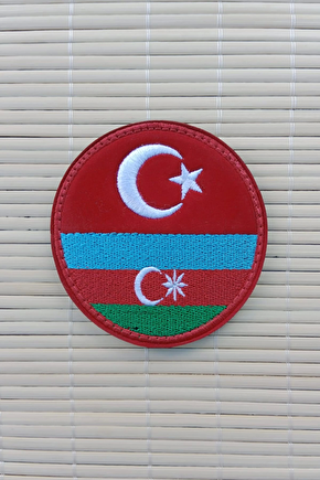 Azerbaycan Turkiye Bayrakli Nakis İslemeli Arma Patch Pec