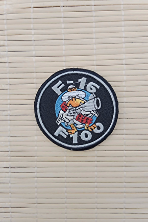 F 16 F 100 Yazili Nakis İslemeli Arma Pec Patch