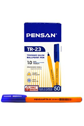 Tükenmez Kalem Üçgen Mavi 50li - Ürün Kodu : PEN.PE02023TKMAVİ50