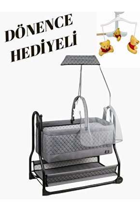 Dönenceli Npratik Lüx Bebek Beşiği Nenni Silinebilir Portatif Sallanır Sepet Beşik Hamak Beşik