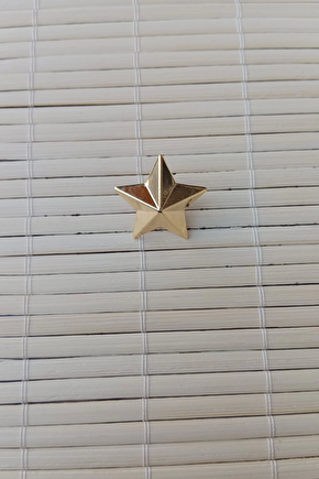 Sari Renkli Harici Uniforma Apolet Metal Yildiz Pirinc Rutbe