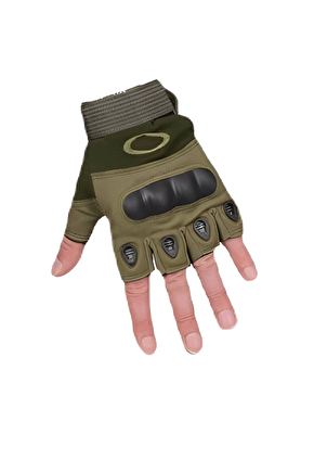 Haki Renkli Blackhawk Askeri Tactical Destekli Yarim Parmak Taktik Eldiven