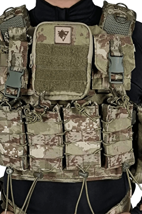 Kara Kuvvetleri Balistik Plaka Takilabilen Askeri Kamuflaj Renkli Tam Donanimli Hucum Yelegi 7.62