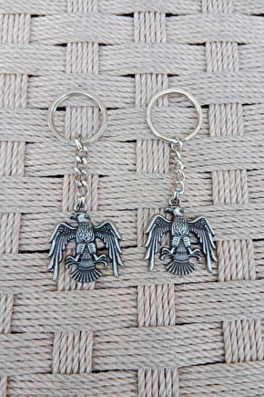 Ozel Tasarimli Kartal Dokumlu Kabartmali Metal Anahtarlik