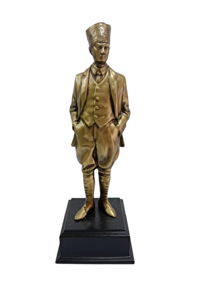Ozel Tasarim Altin Renkli Ataturk Maket Heykeli