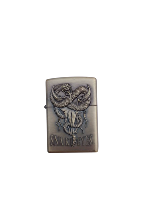 Ozel Tasarim Sari Renkli Snake Eyes Yazili Kabartmali Zippo Cakmak