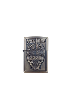 Ozel Tasarim Sari Renkli Cift Basli Eagle Series American Yazili Kabartmali Zippo Cakmak