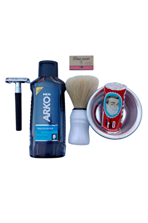 Arko Men Cool Tras Kolonyasi Orak Plastik Sapli Tras Makinasi Perma Sharp Jilet Arko Berber Tras Sabunu Sakal Fircasi Me