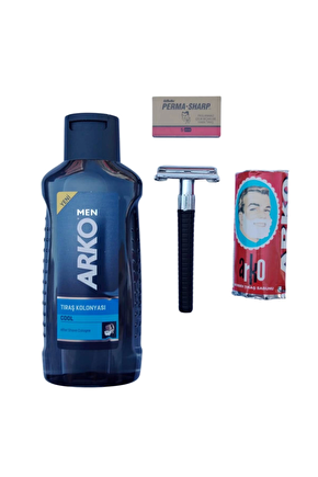 Arko Men Cool Tras Kolonyasi Orak Plastik Sapli Tras Makinasi Perma Sharp Jilet Arko Berber Tras Sabunu Tras Seti