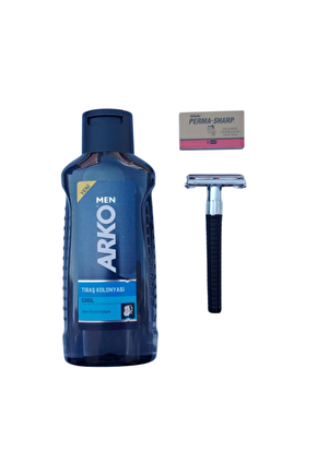 Arko Men Cool Tras Kolonyasi Orak Plastik Sapli Tras Makinasi Perma Sharp Jilet Tras Seti