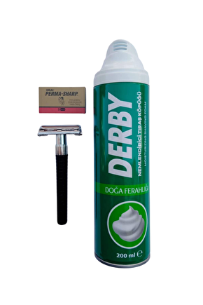 Derby Tras Kopugu Orak Plastik Sapli Tras Makinasi Perma Sharp Yaprak Jilet Tras Seti