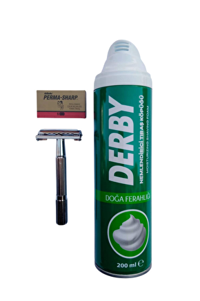 Derby Tras Kopugu Paslanmaz Krom Tima 779 Tras Makinasi Perma Sharp Yaprak Jilet Tras Seti