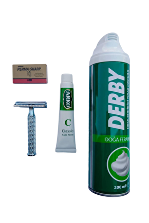 Derby Tras Kopugu Paslanmaz Krom Yuma Tras Makinasi Perma Sharp Yaprak Jilet Arko Nem Klasik Cilt Besleyici Yagli Krem 2