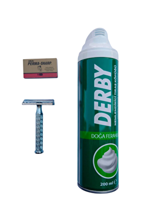 Derby Tras Kopugu Paslanmaz Krom Yuma Tras Makinasi Perma Sharp Yaprak Jilet Tras Seti