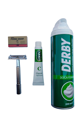 Derby Tras Kopugu Tima 779 Tras Makinasi Perma Sharp Yaprak Jilet Arko Nem Klasik Cilt Besleyici Yagli Krem 20 Cc Tras S