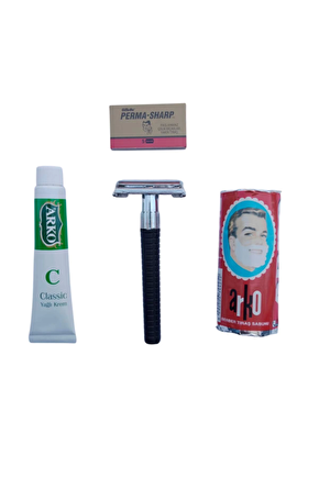 Orak Plastik Sapli Tras Makinasi Perma Sharp Yaprak Jilet Arko Berber Tras Sabunu Arko Nem Klasik Cilt Besleyici Yagli K