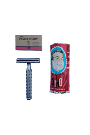 Orak Paslanmaz Krom Tras Makinasi Perma Sharp Yaprak Jilet Arko Berber Tras Sabunu Tras Seti