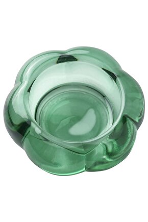 BLADFAGEL 3 lü Set 3 cm Koyu Yeşil Cam Tealight Mumluk Şamdan