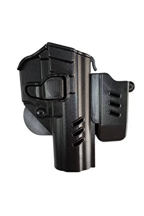 Sag El Siyah Renkli Beretta F 92 Black Grips Polimer Silah Kilifi Ve Tekli Sarjor Kilifi