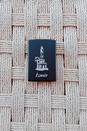 Siyah Renkli İzmir Saat Kulesi Resimli Benzinli Purmuz Cakmak