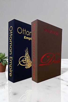 2’li Kumaş Kaplı Kitap Görünümlü Dekoratif Kutu | Hediye & Takı Kutusu