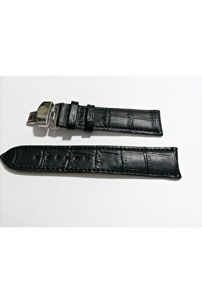 &Hertür Saate &Uygun Kelebek Toka 18 MM Siyah kordon (272) gumus toka