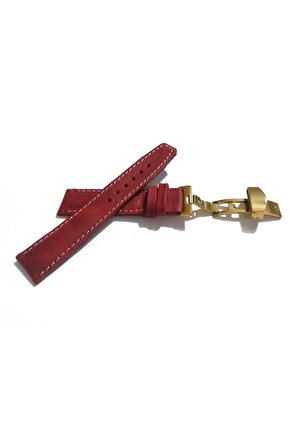Her Saate Uygun Kelebek Toka 24 MM Hakiki Deri (257) SARI TOKA KIRMIZI