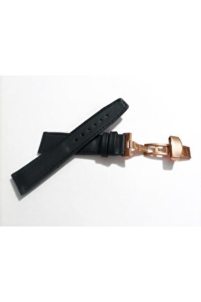 Her Saate Uygun Kelebek Toka 20 mm Hakiki Deri (243) ROSE TOKA SİYAH