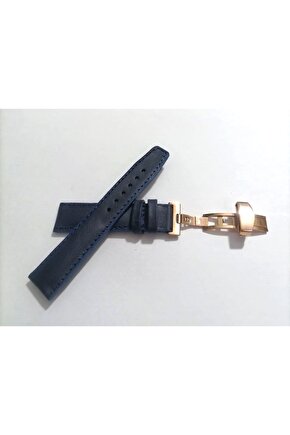 Her Saate Uygun Kelebek Toka 20 mm Hakiki Deri (242) ROSE TOKA MAVİ