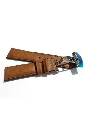 Her Saate Uygun Kelebek Toka 22 mm Hakiki Deri (230) gumuş toka TABA