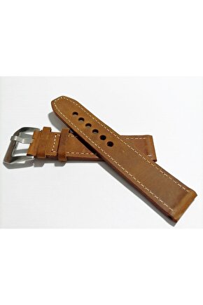 & Fosil  Uyumlu &Her Saate Uyumlu greyzi  Deri Saat Kordonu 24  mm  (80 ) Taba