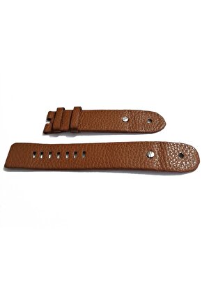 Dizel Uyumlu vidalı Saat Kordonu Hakiki Deri 24 mm Taba