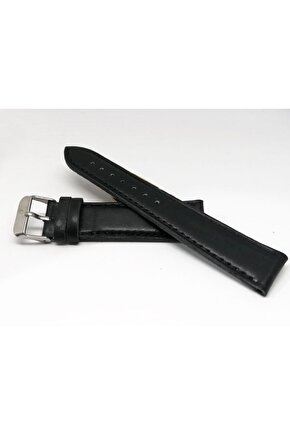 HAKİKİ DERİ  SİYAH  DÜZ  20 MM   SAAT KORDONU