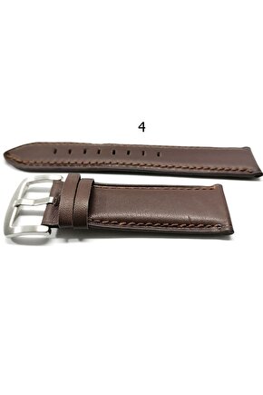 düz hakiki kahverengi 24 mm  saat kordonu    4 no