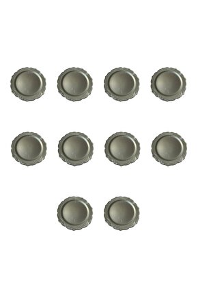 Davet Doğum Günü Parti Sert Plastik Yuvarlak Mika Tabak - 18 Cm. - Gri - 6lı 10 Paket