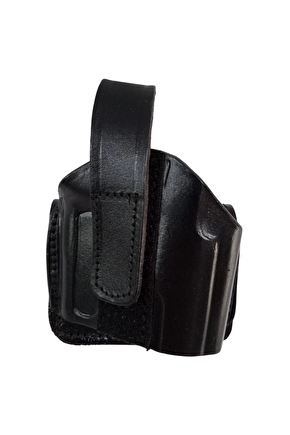 Sag El Siyah Renkli Hakiki Deri Tek Emniyetli Universal Airsoft Palaskaya Kemere Gecirmeli Kase Silah Kilifi