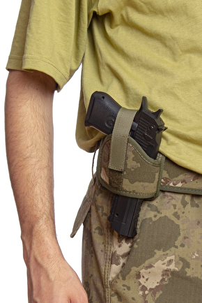 Sag El Kara Kuvvetleri Kamuflaj Renkli Mini Speed Airsoft Palaskaya Kemere Gecirmeli İmpertex Kase Silah Kilifi