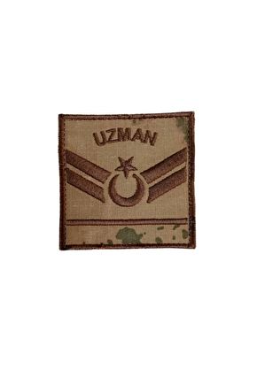 Jandarma Uzman Cavus 1 Kademe Kamuflaj Renkli Nakis Kol Rutbe