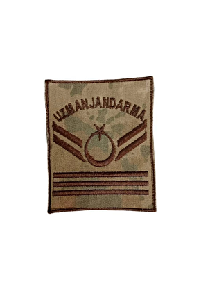 Uzman Jandarma 3 Kademe Kamuflaj Renkli Nakis Kol Rutbe