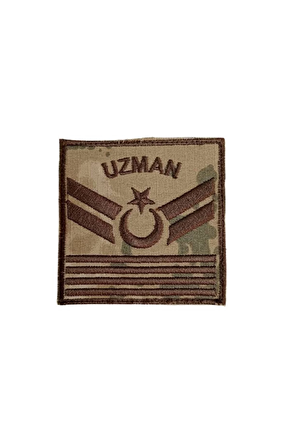 Jandarma Uzman Cavus 4 Kademe Kamuflaj Renkli Nakis Kol Rutbe