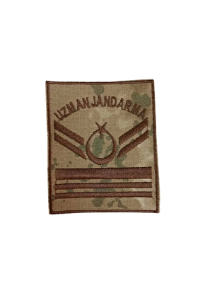 Uzman Jandarma 6 Kademe Kamuflaj Renkli Nakis Kol Rutbe