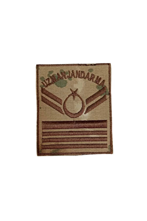 Uzman Jandarma 7 Kademe Kamuflaj Renkli Nakis Kol Rutbe