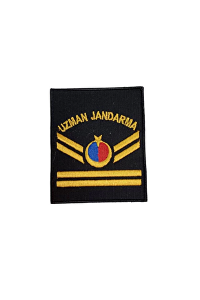 Uzman Jandarma 2 Kademe Siyah Zemin Harici Ve Dahili Bez Nakis Kol Rutbe