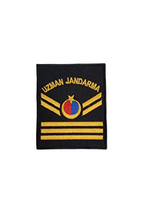 Uzman Jandarma 3 Kademe Siyah Zemin Harici Ve Dahili Bez Nakis Kol Rutbe
