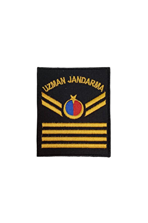 Uzman Jandarma 4 Kademe Siyah Zemin Harici Ve Dahili Bez Nakis Kol Rutbe