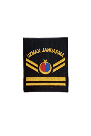 Uzman Jandarma 5 Kademe Siyah Zemin Harici Ve Dahili Bez Nakis Kol Rutbe
