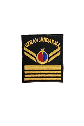 Uzman Jandarma 7 Kademe Siyah Zemin Harici Ve Dahili Bez Nakis Kol Rutbe