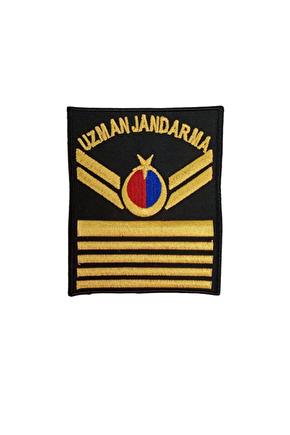 Uzman Jandarma 8 Kademe Siyah Zemin Harici Ve Dahili Bez Nakis Kol Rutbe